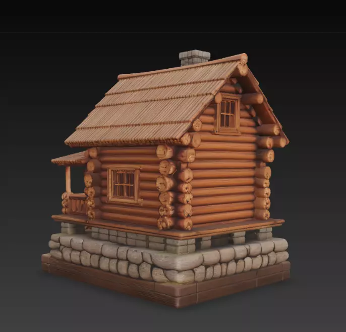 Wooden House RPG DnD  3D print model_5
