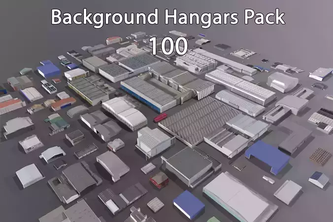 Background Hangars Pack With LODs
