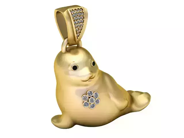 Cute Seal Pendant 3D Printable Jewelry Model