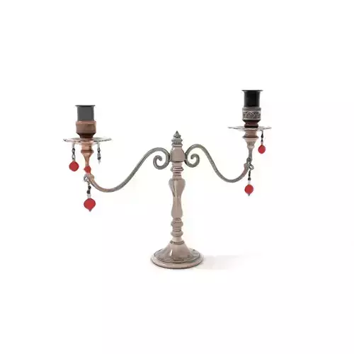 Ornate Silver Candelabra model pack Low-poly 3D model