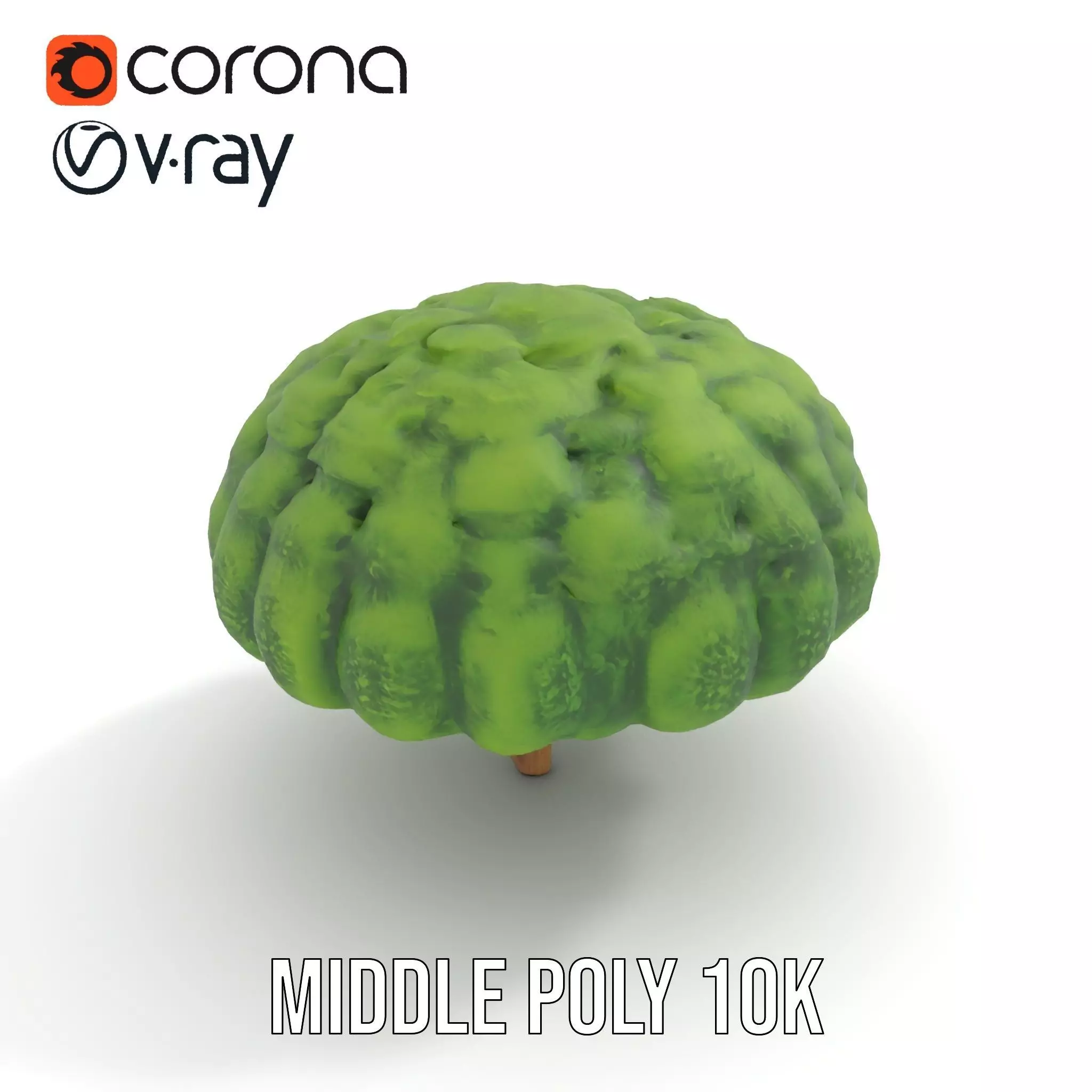 Green Topiary Tree model pack Low-poly 3D model_6