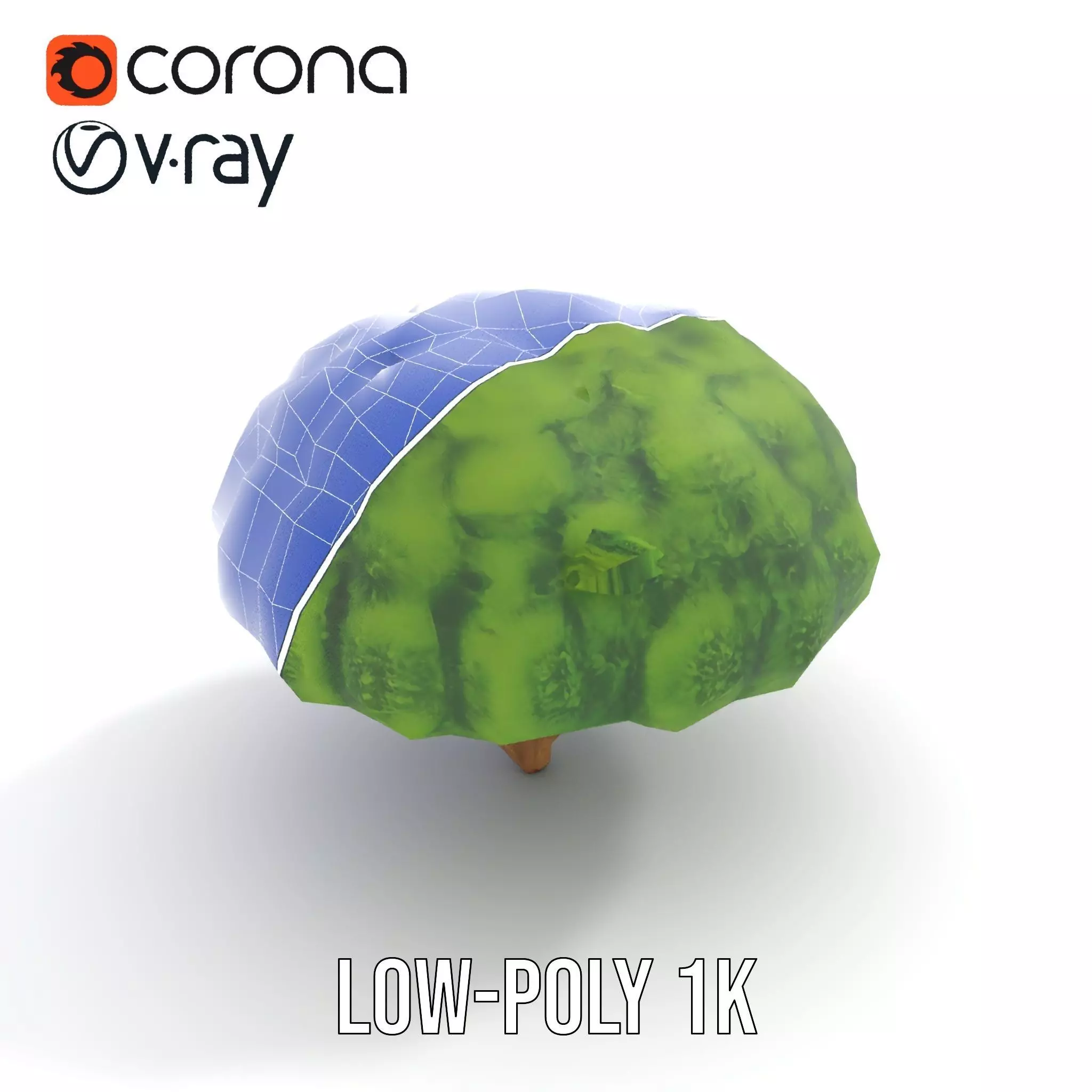 Green Topiary Tree model pack Low-poly 3D model_14