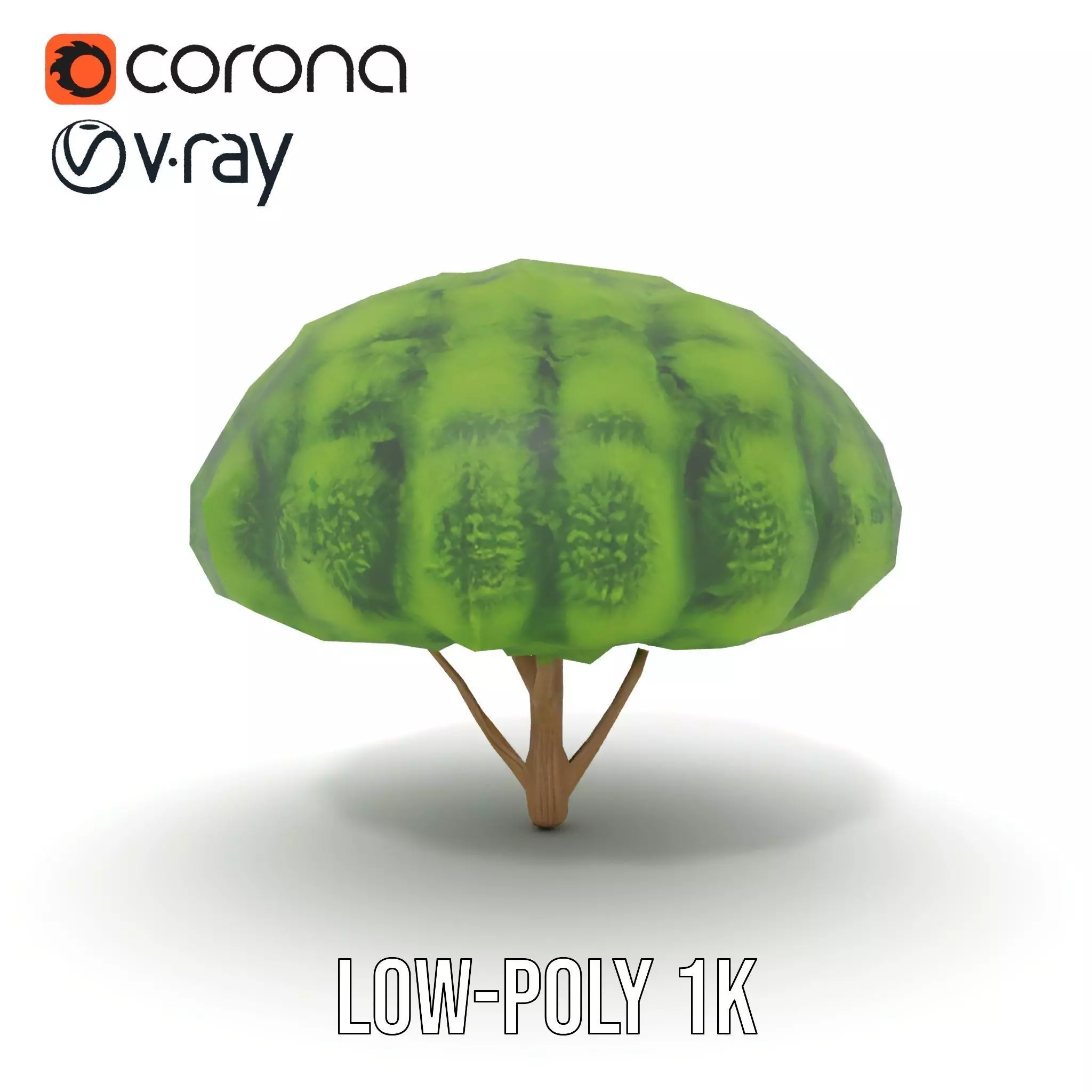 Green Topiary Tree model pack Low-poly 3D model_7