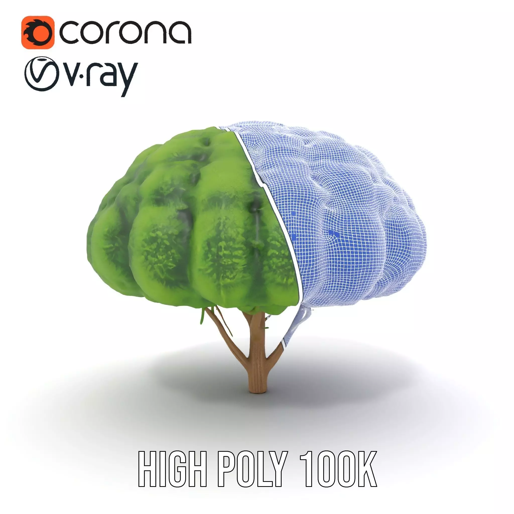 Green Topiary Tree model pack Low-poly 3D model_32