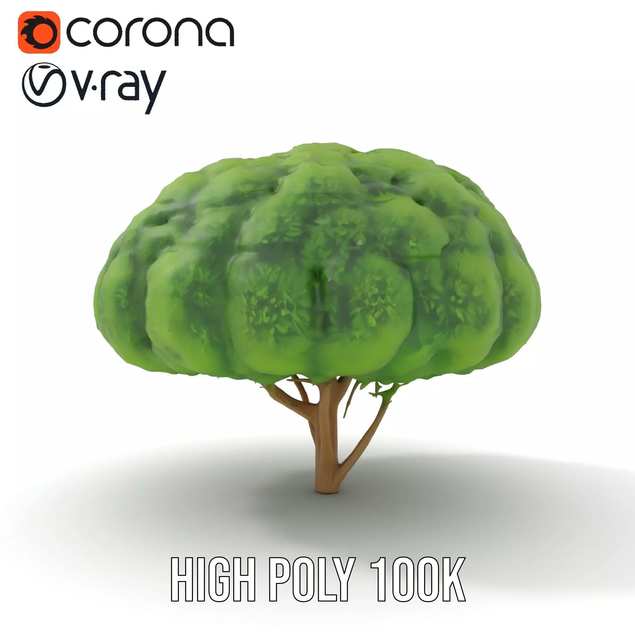 Green Topiary Tree model pack Low-poly 3D model_18