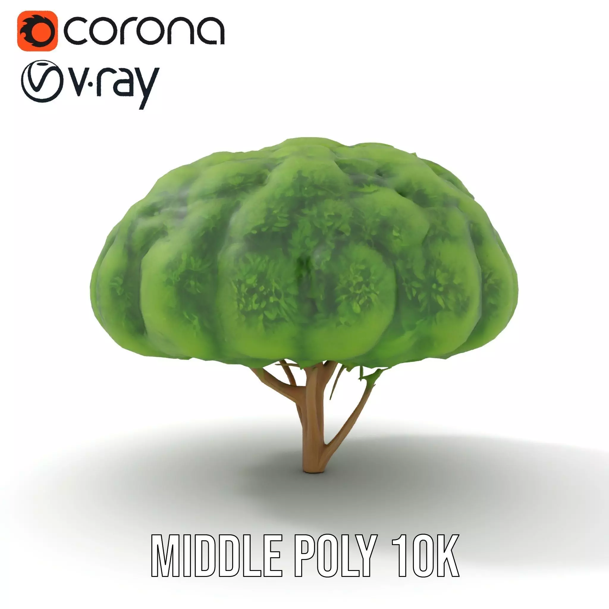 Green Topiary Tree model pack Low-poly 3D model_5