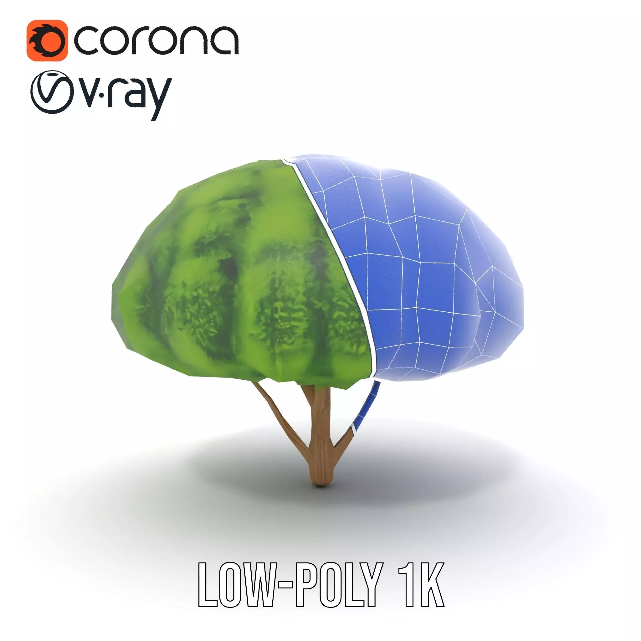 Green Topiary Tree model pack Low-poly 3D model_27