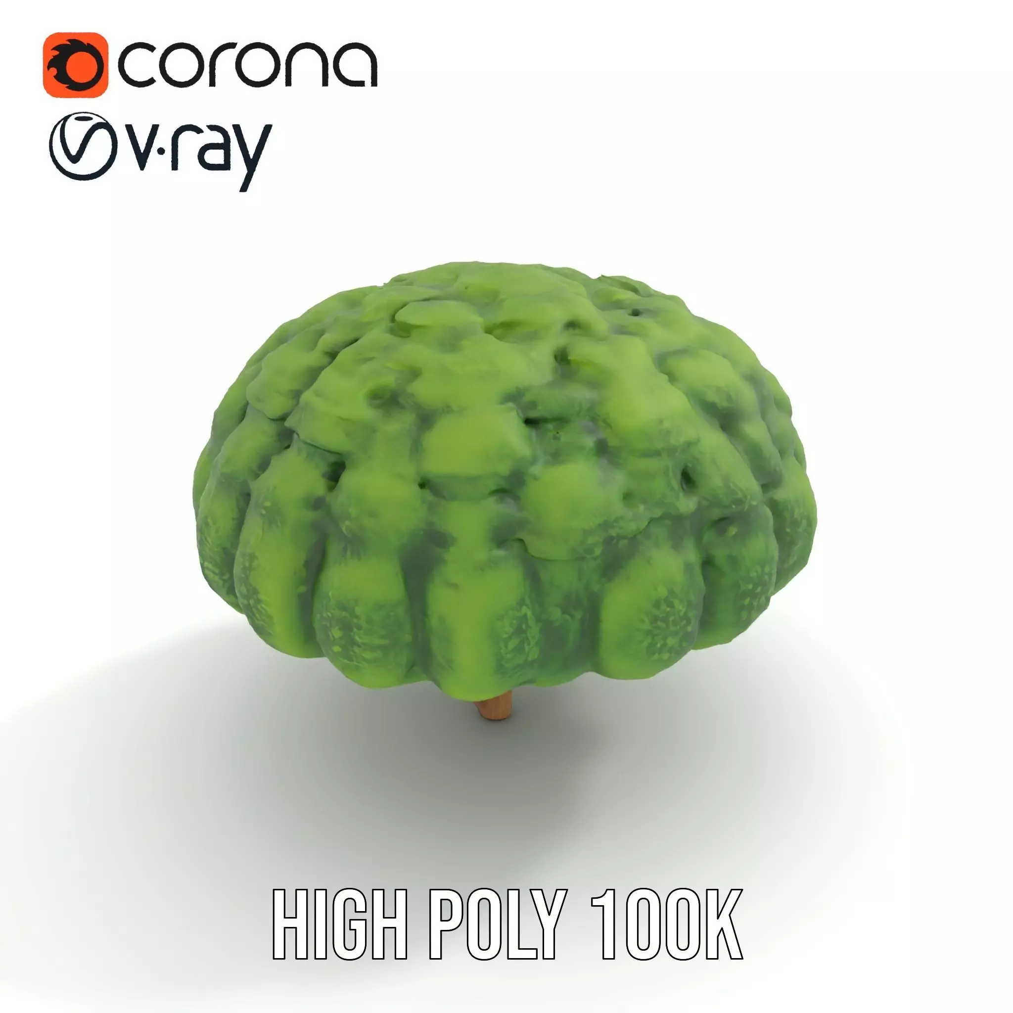 Green Topiary Tree model pack Low-poly 3D model_15