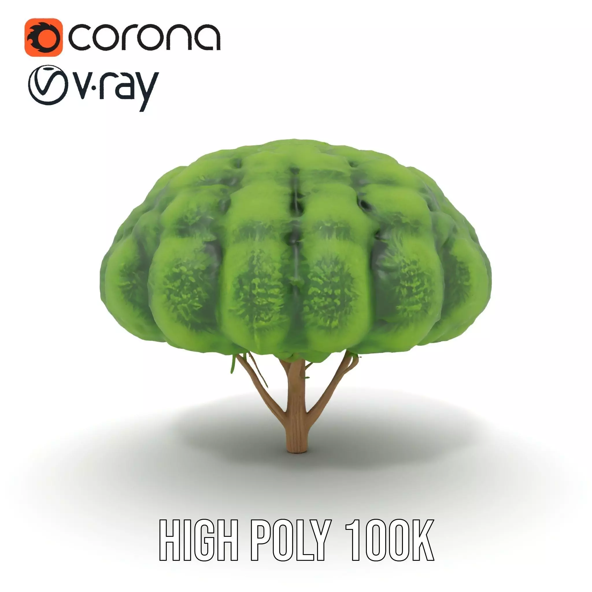 Green Topiary Tree model pack Low-poly 3D model_28