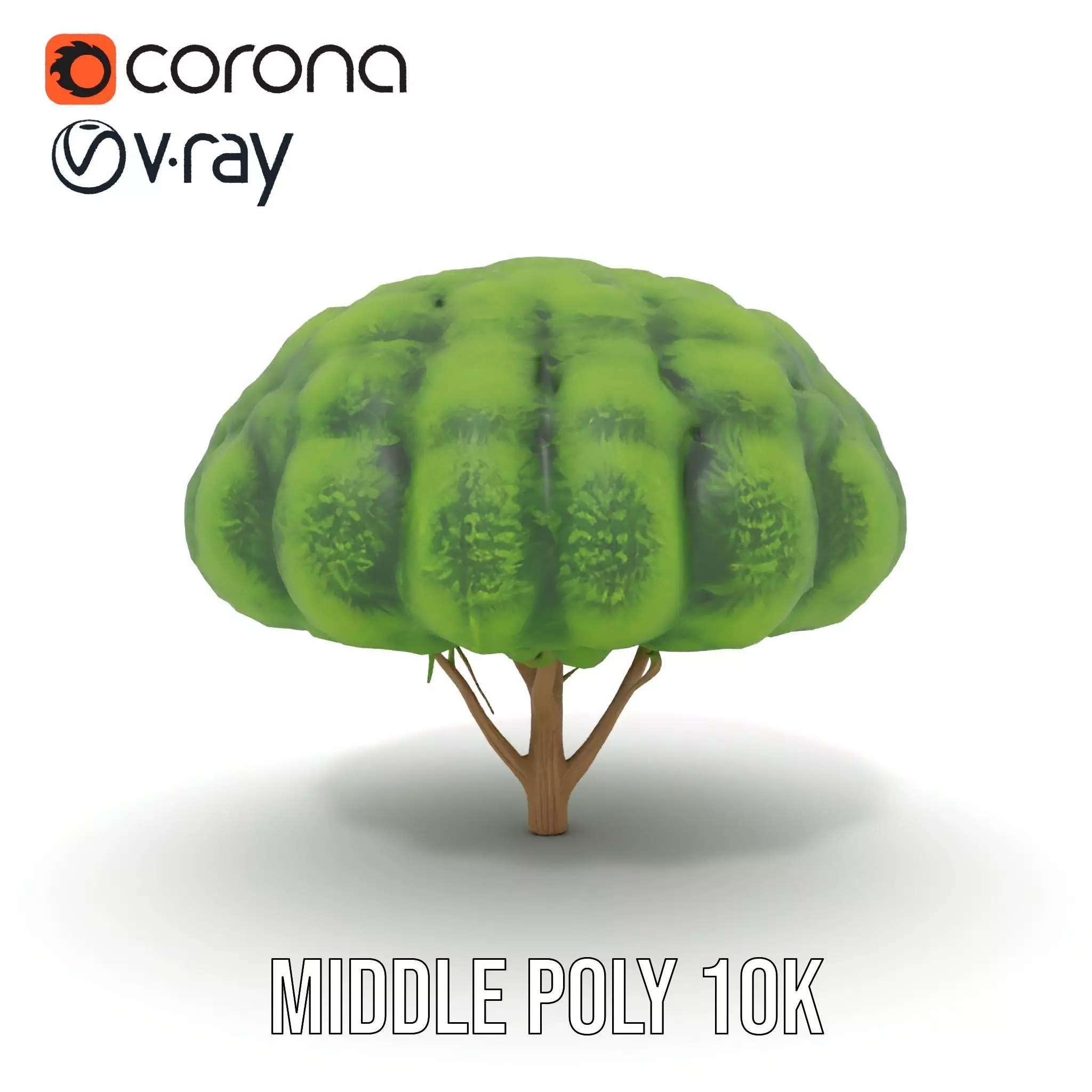 Green Topiary Tree model pack Low-poly 3D model_19