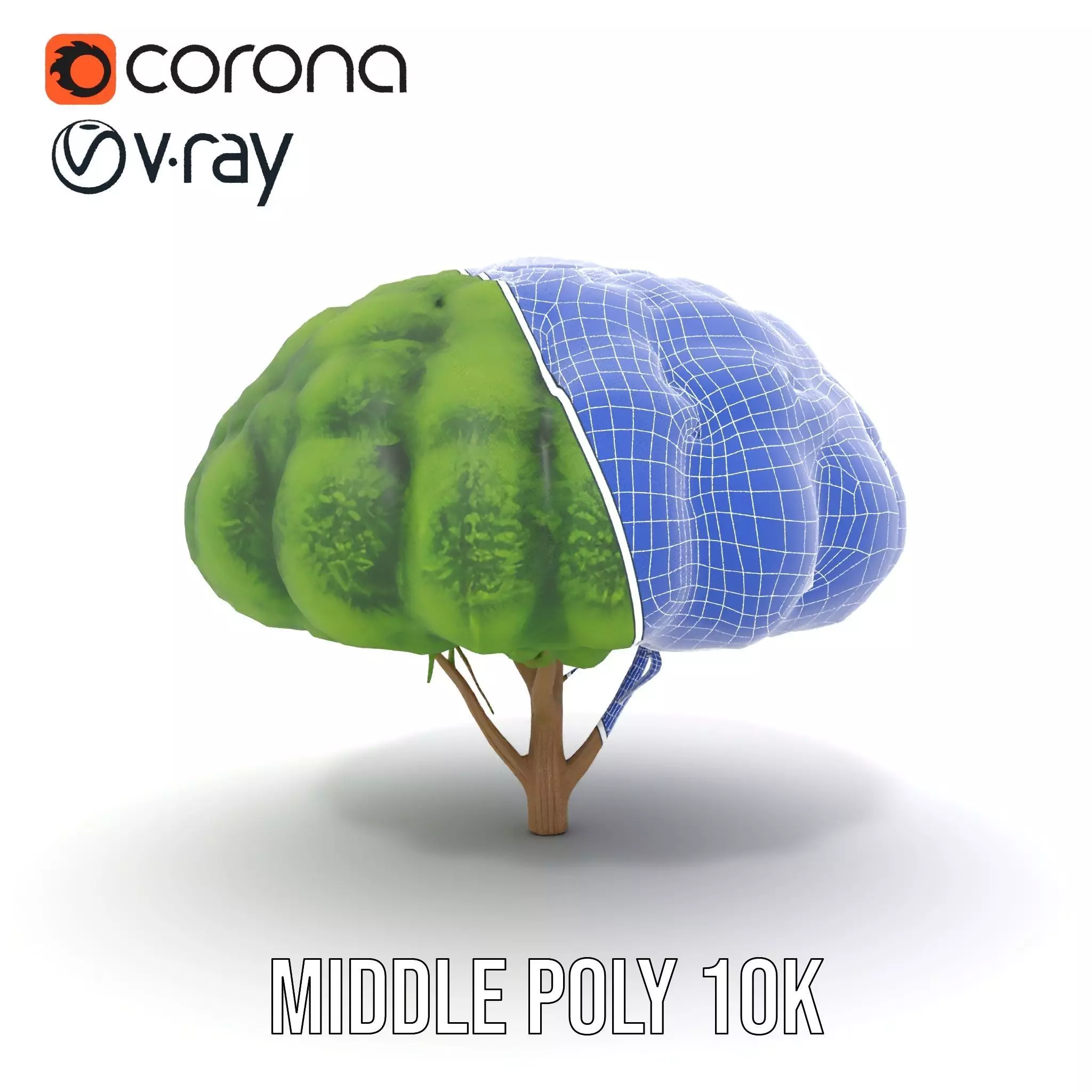 Green Topiary Tree model pack Low-poly 3D model_29