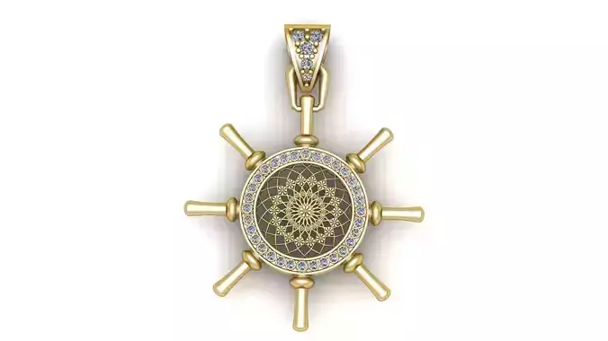 Celestial Helm Mandala Pendant 3D Pirtable Model 