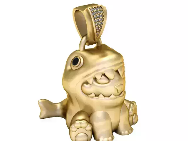 Chomp Pendant 3D Printable Jewelry Model