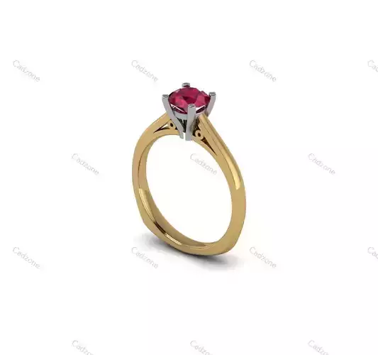 Solitaire Gemstone Ring-3D CAD Model