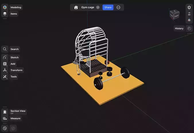 Gym stretching cage 3d model