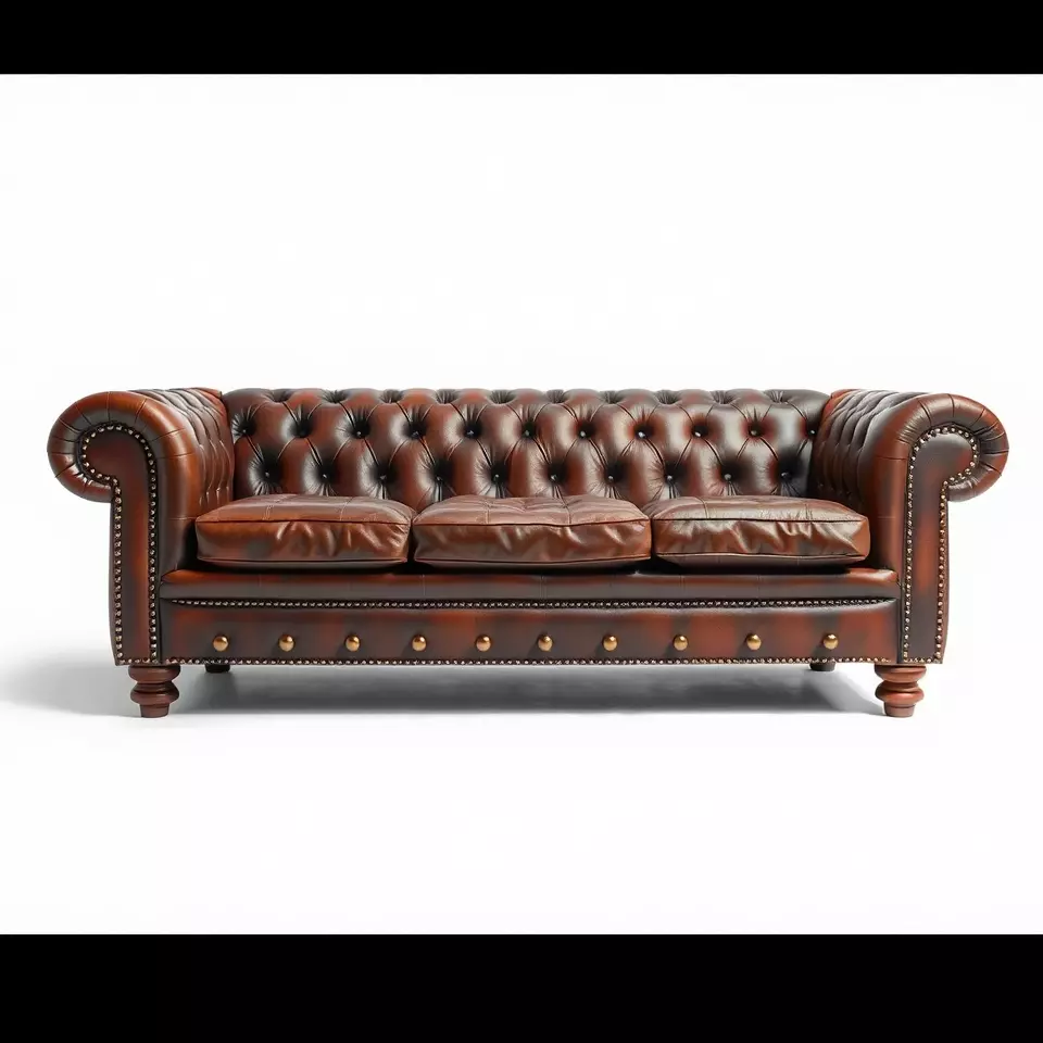 Classic Brown Chesterfield Sofa model pack Low-poly 3D model_2