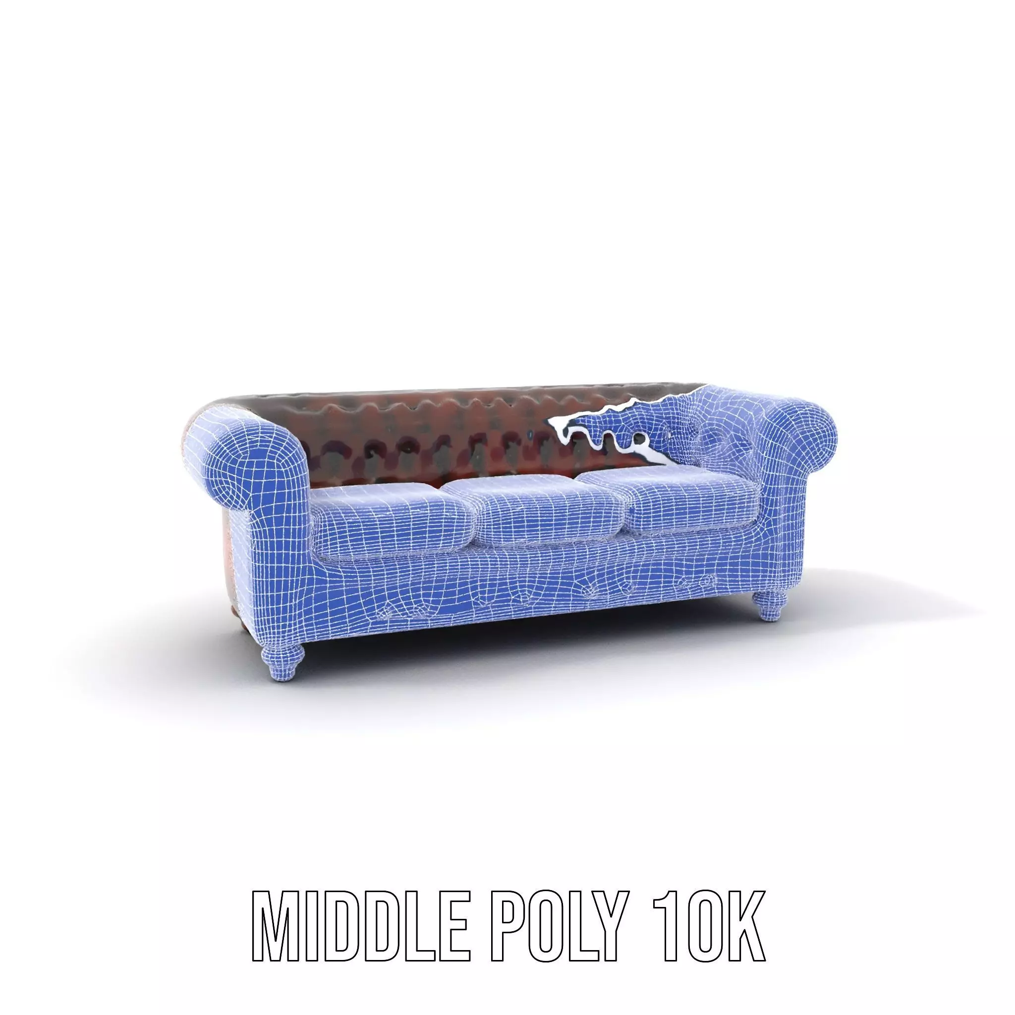 Classic Brown Chesterfield Sofa model pack Low-poly 3D model_5