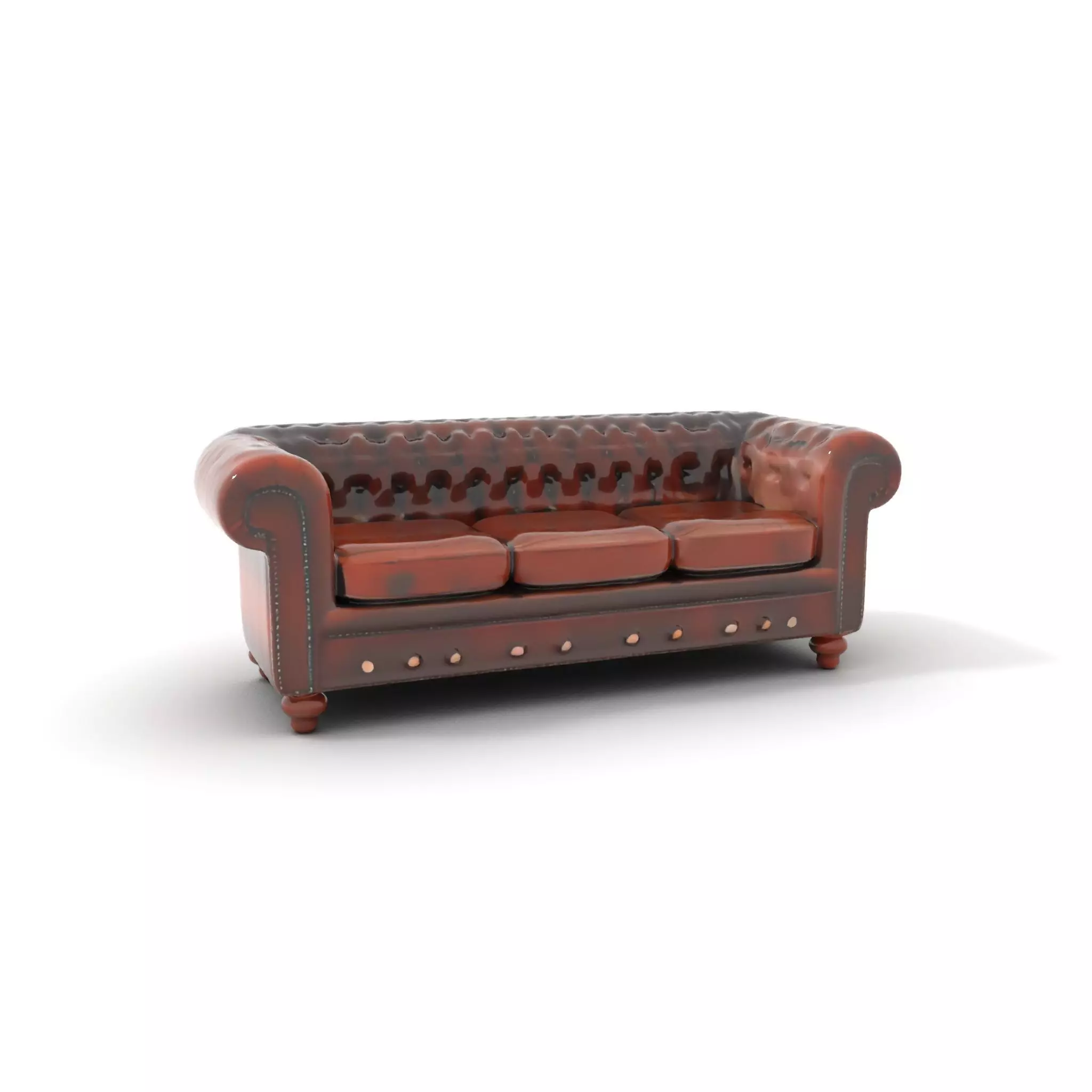 Classic Brown Chesterfield Sofa model pack Low-poly 3D model_0