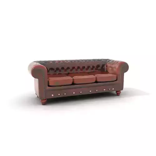 Classic Brown Chesterfield Sofa model pack Low-poly 3D model