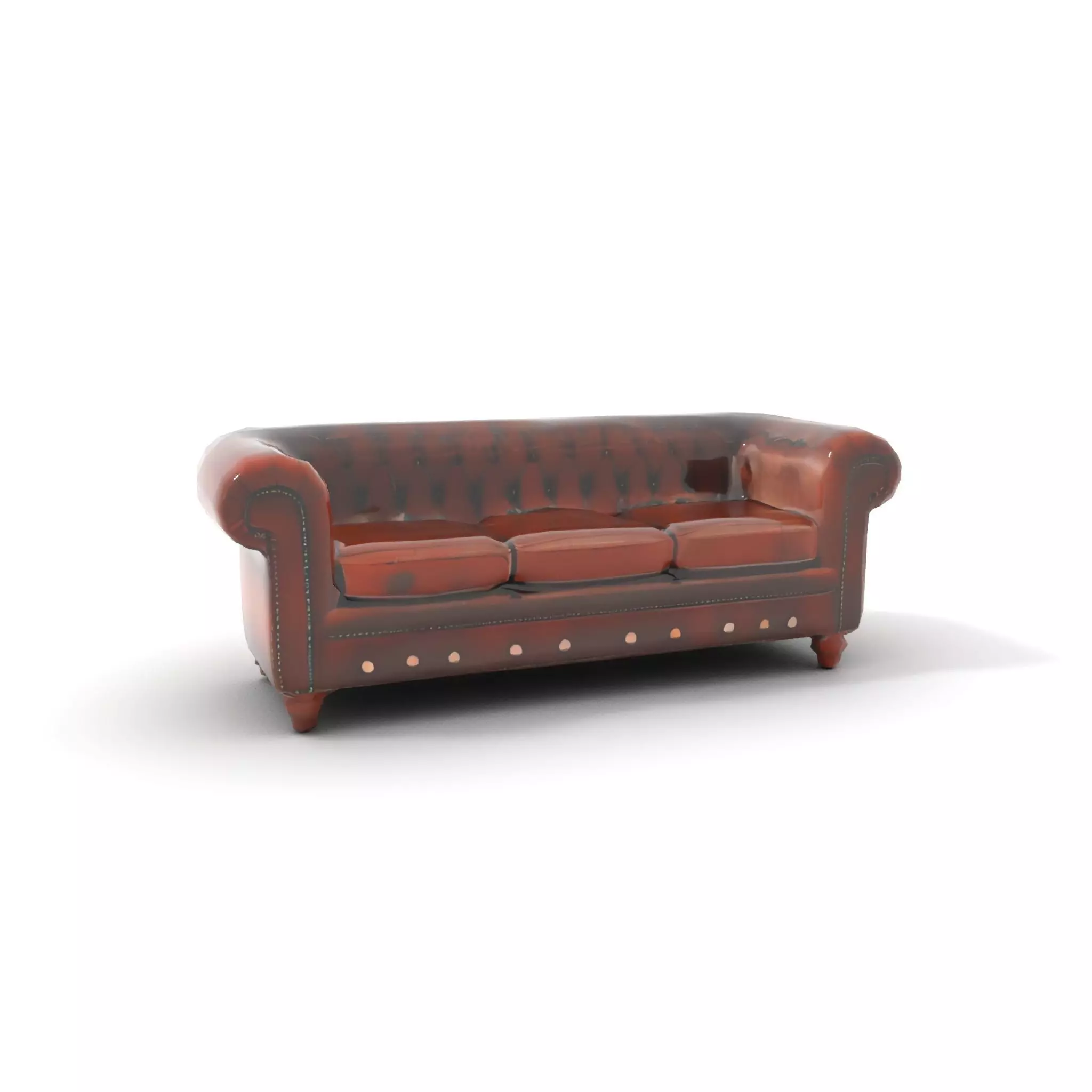 Classic Brown Chesterfield Sofa model pack Low-poly 3D model_7