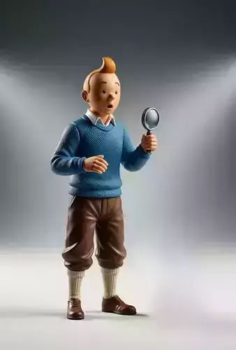Tintins adventure TinTin and Showy ready to 3D print and DIY 3D print model