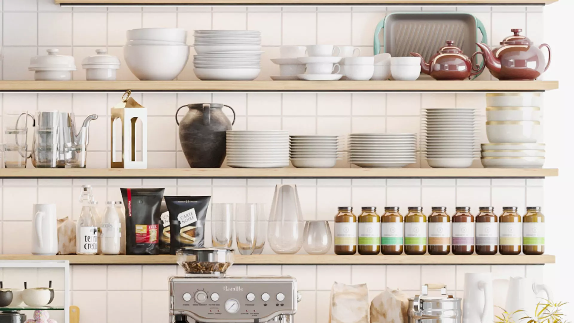 Design project of a coffee shop in a shopping mall  3D model_4