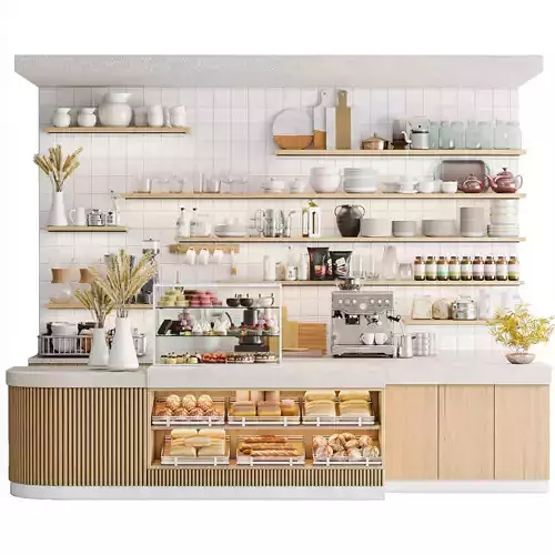 Design project of a coffee shop in a shopping mall 