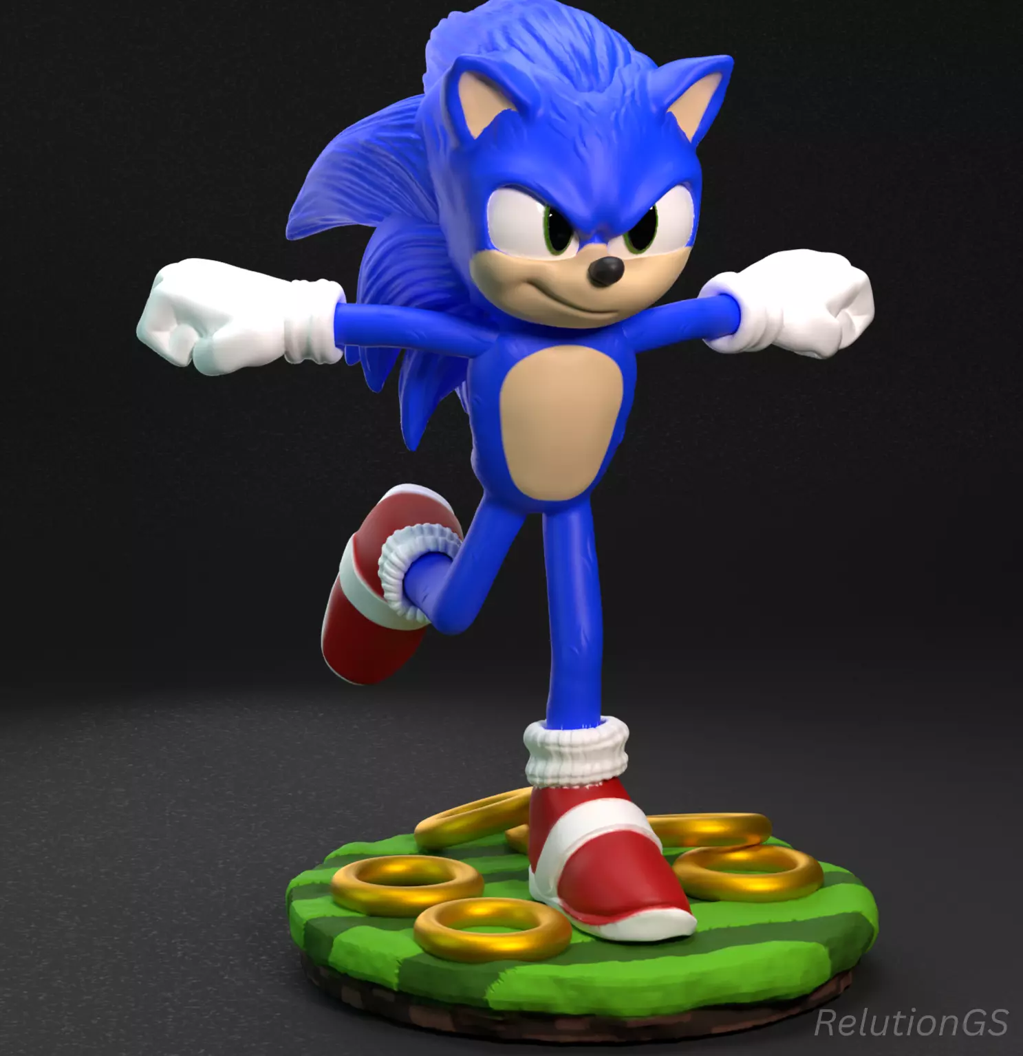 Sonic - LiveAction Version Free 3D print model_0