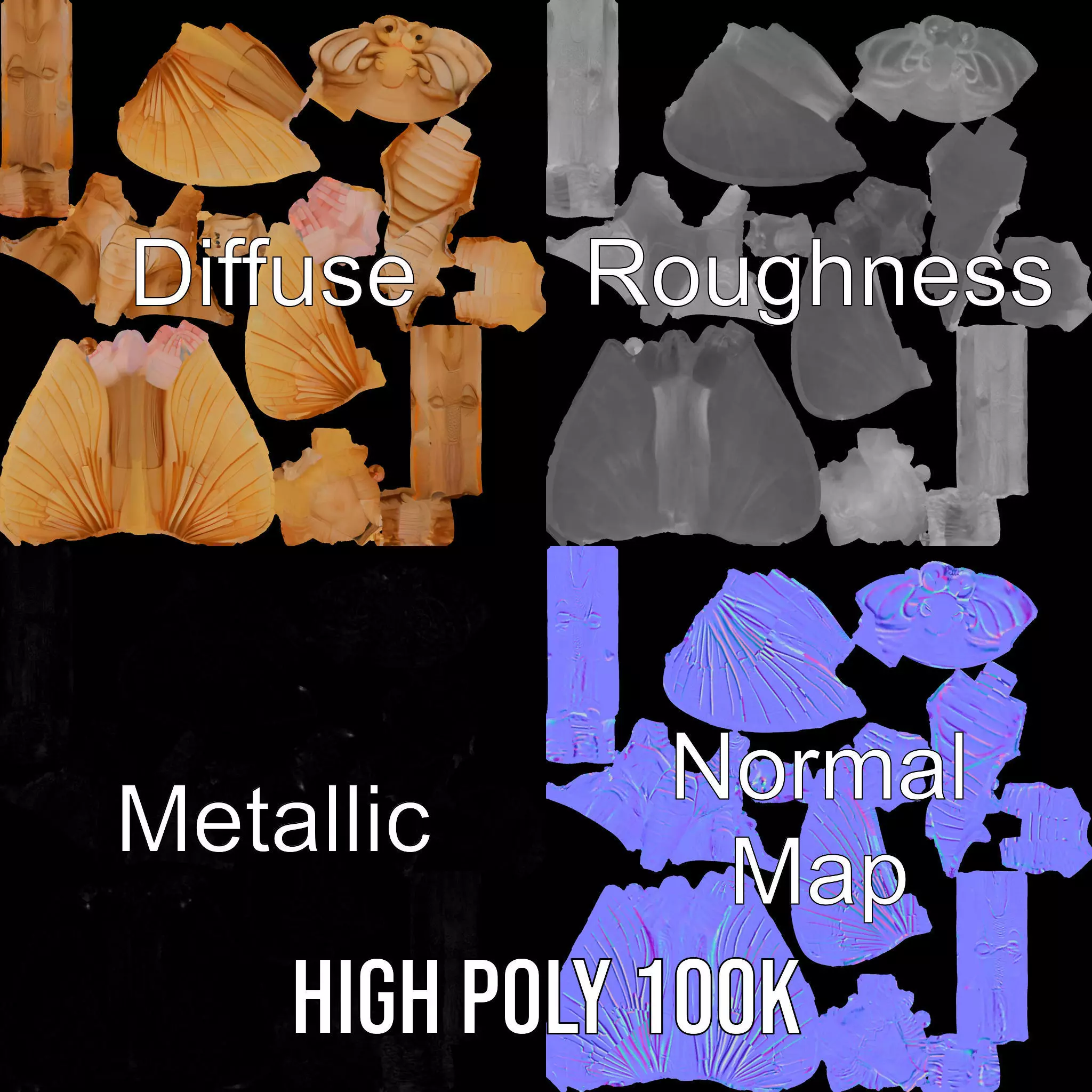 Insectoid Creature model pack Low-poly 3D model_3