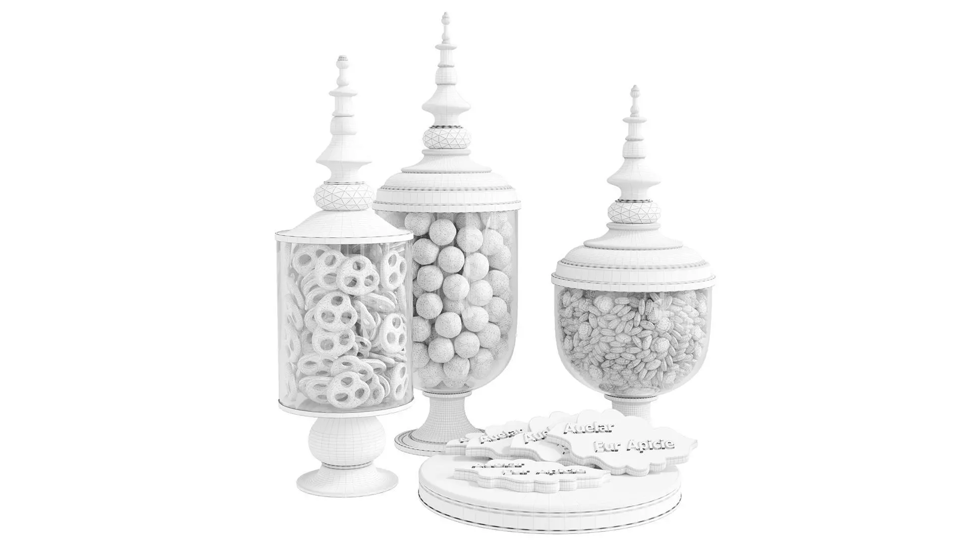 Candies cookies and chocolate 3D model_1