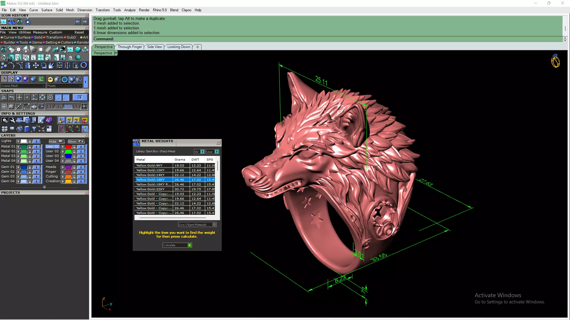 wolf ring 3D print model_8