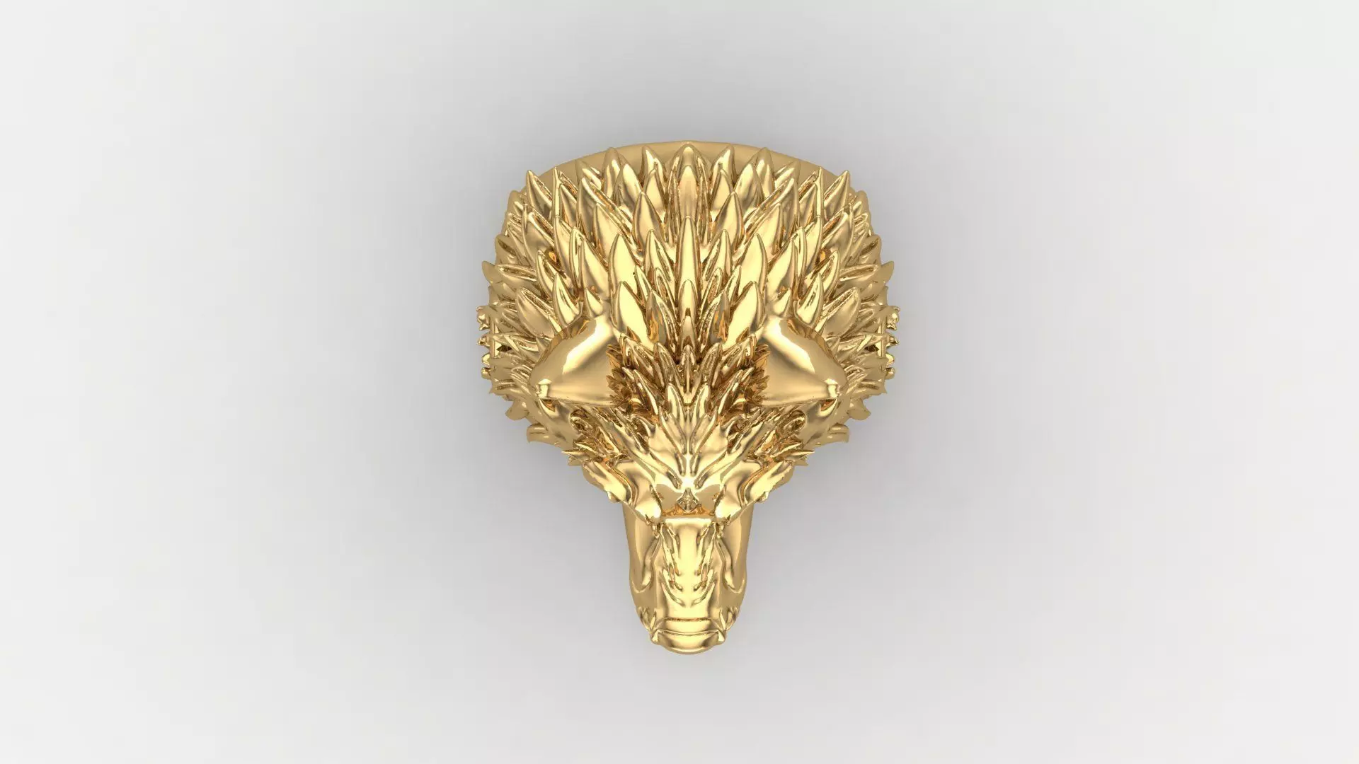wolf ring 3D print model_7