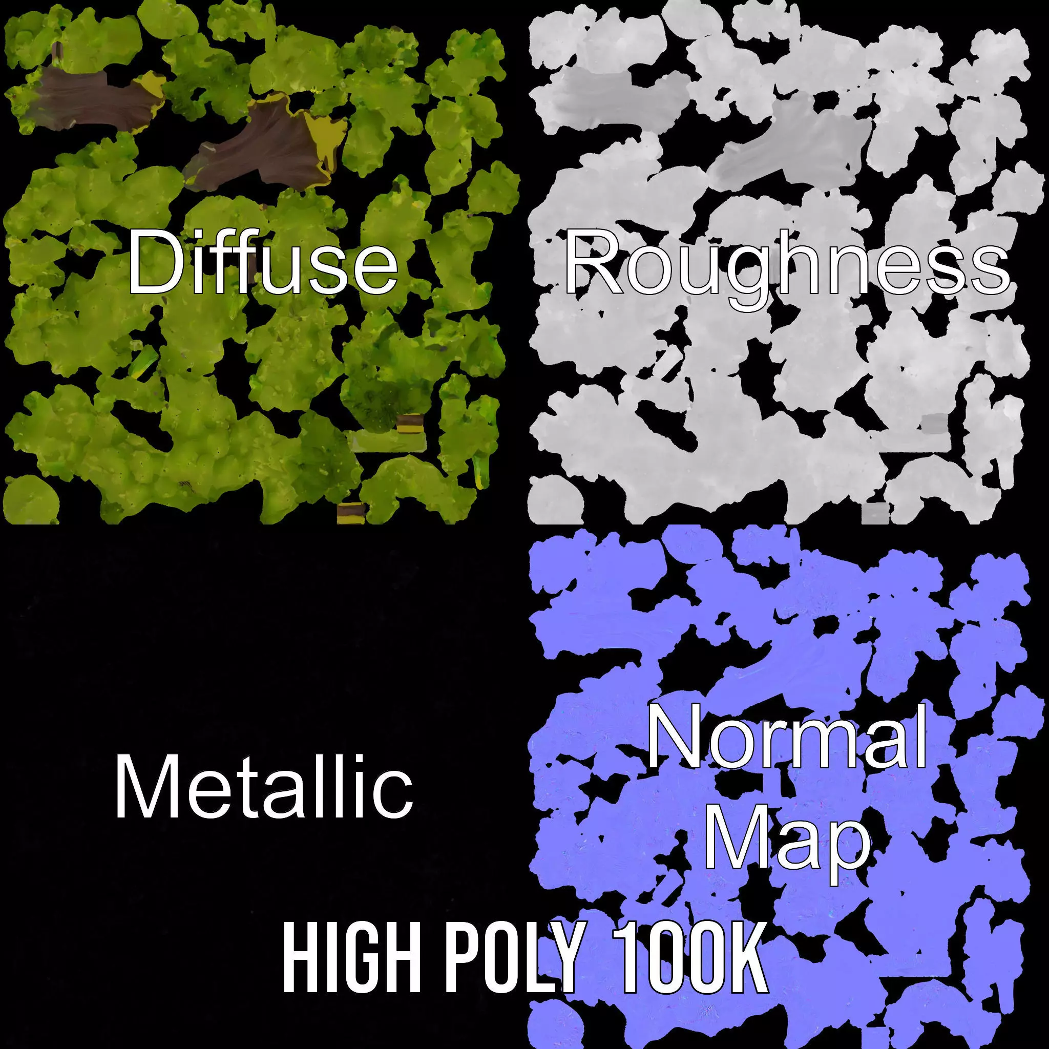 Lush Green Oak model pack Low-poly 3D model_3