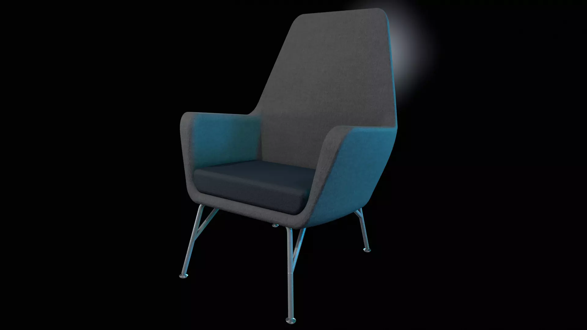 Lounge Chair Low-poly 3D model_1