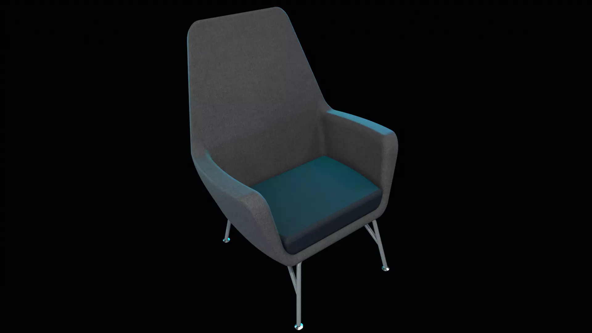 Lounge Chair Low-poly 3D model_3
