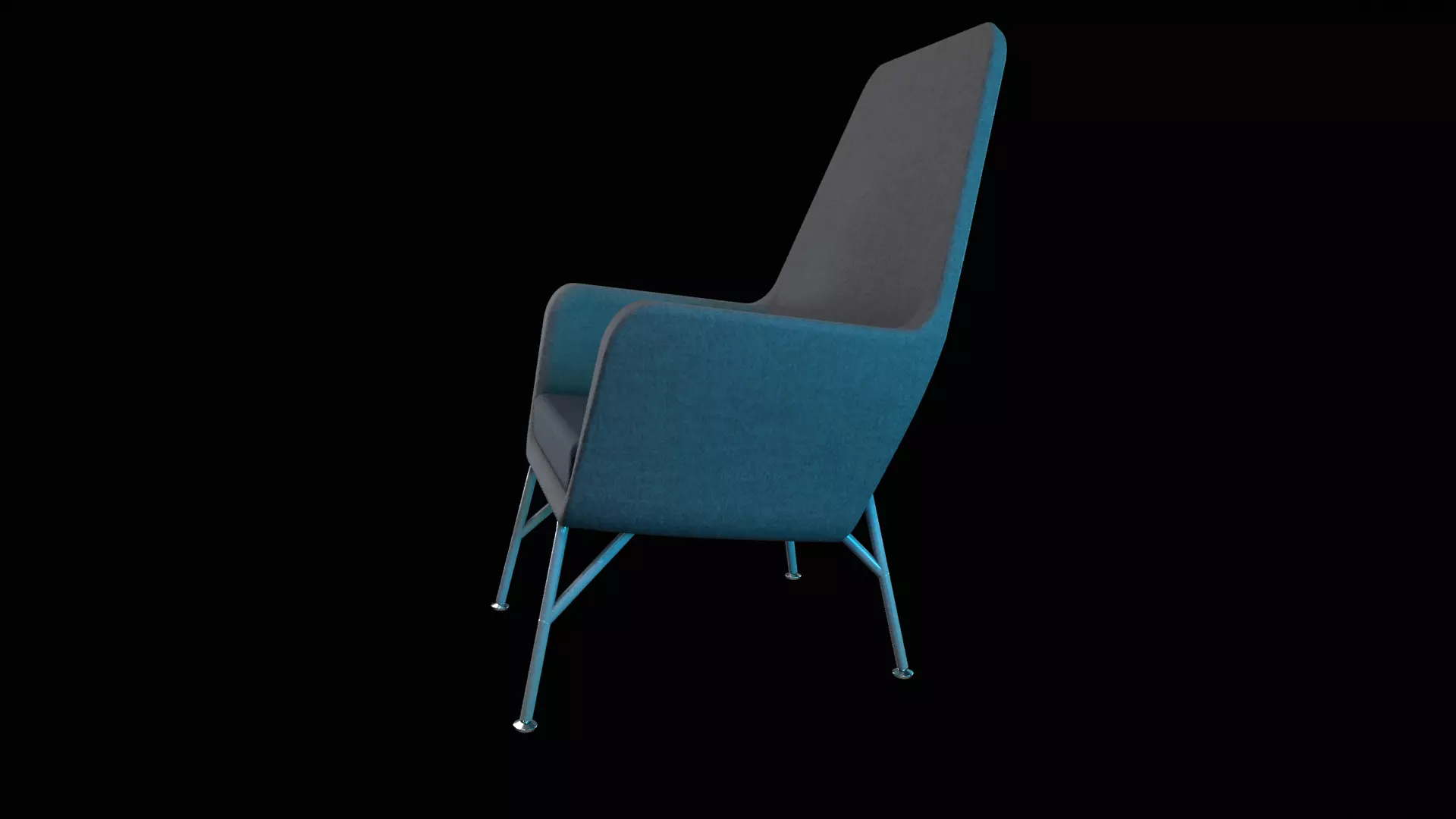Lounge Chair Low-poly 3D model_2