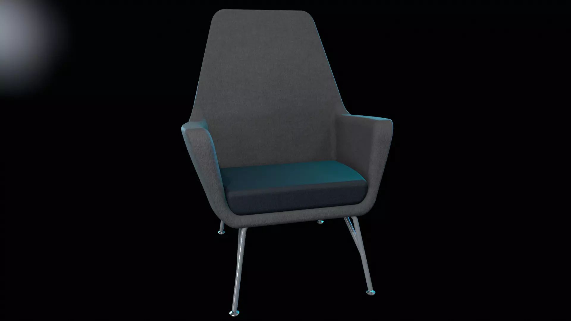 Lounge Chair Low-poly 3D model_0