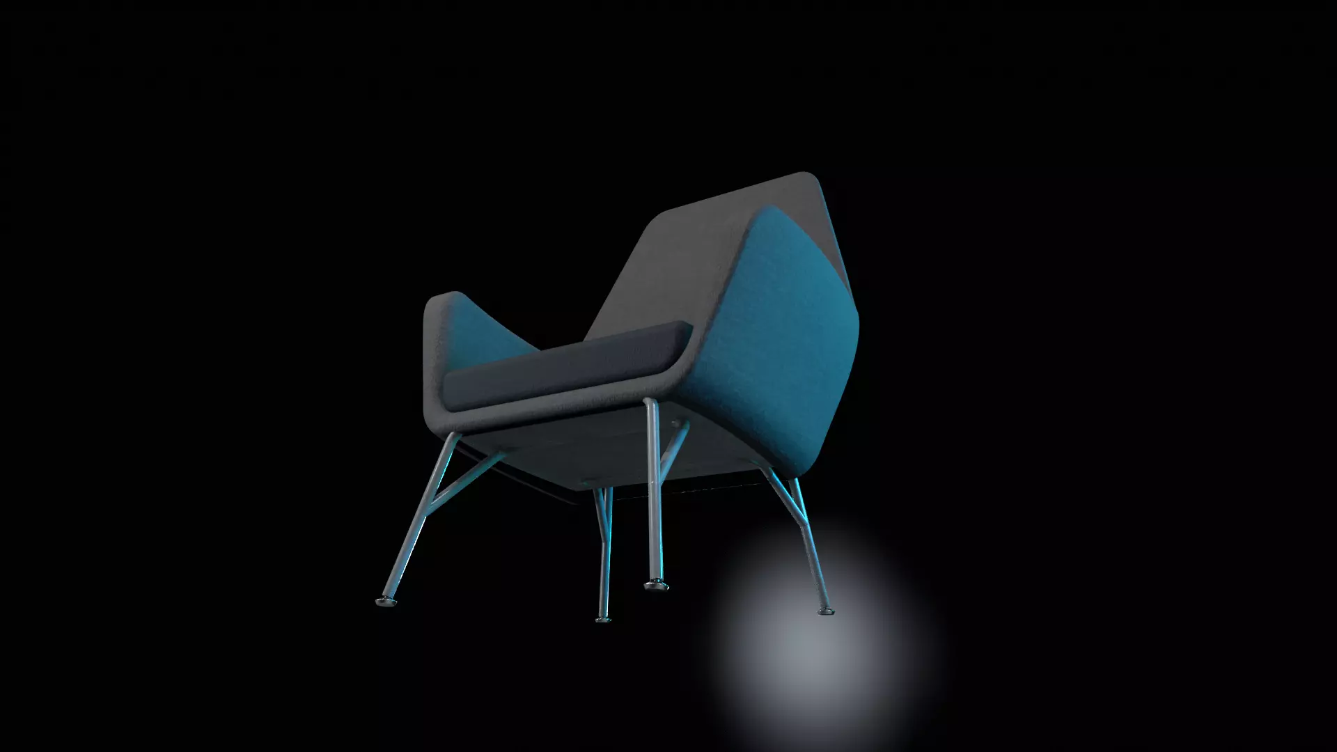 Lounge Chair Low-poly 3D model_4
