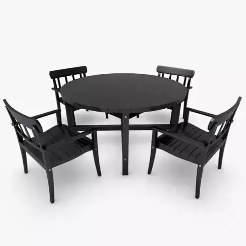Garden Set  Table  Chairs 3D model