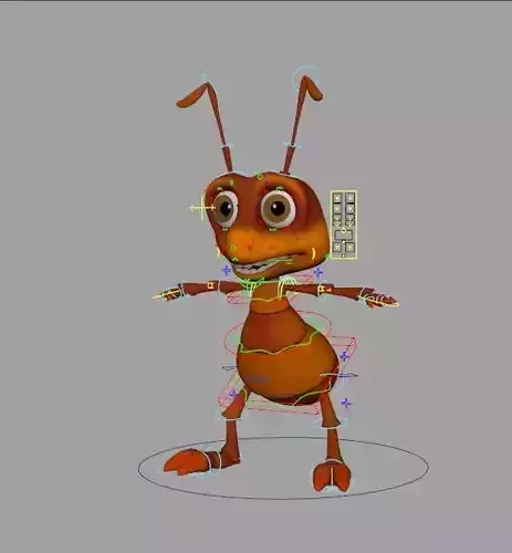 3D Toon Ant Rigging Model