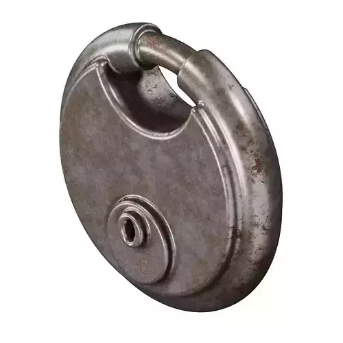 Rusty Steel Round Padlock