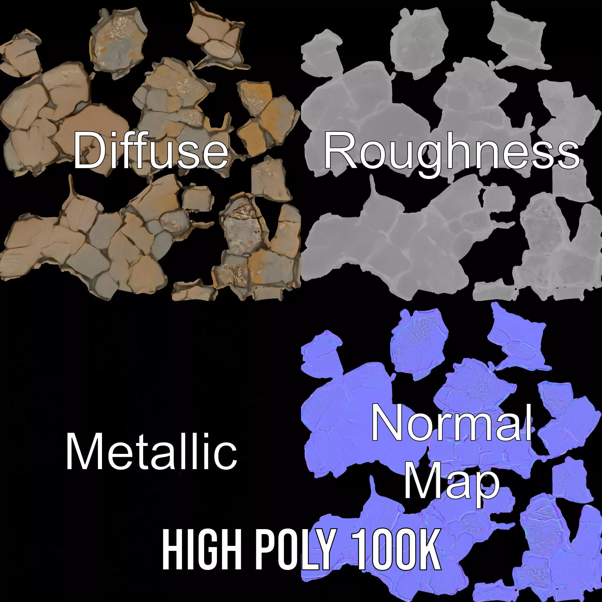 Cracked Stone Surface model pack Texture_3