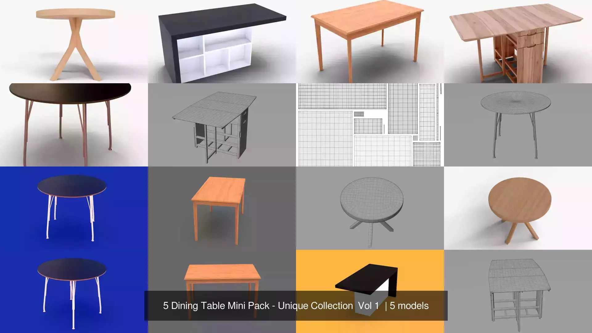 5 Dining Table Mini Pack - Unique Collection Vol 1 _2