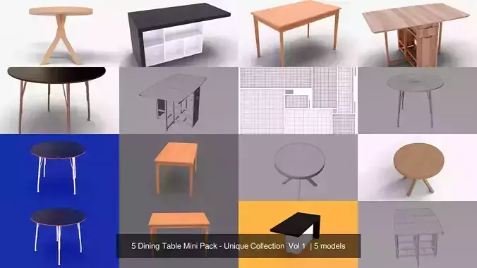 5 Dining Table Mini Pack - Unique Collection  Vol 1 