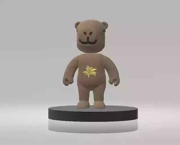 Bear Cartoon Standing Rear 3d printable model 
