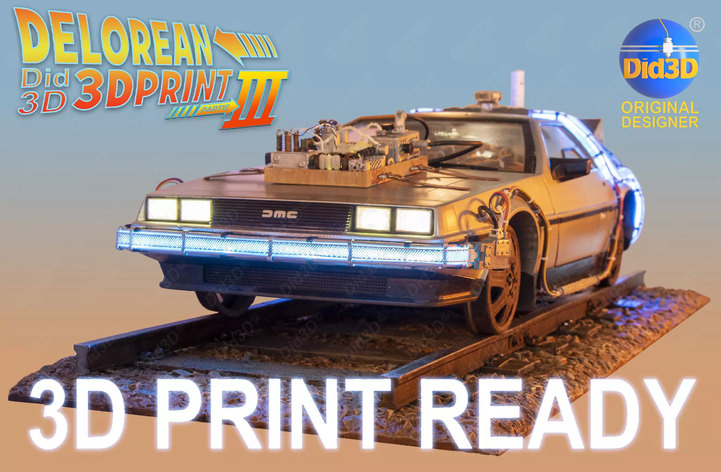 DELOREAN BTTF3 FAR WEST 1-8 Scale 530mm 3D print model