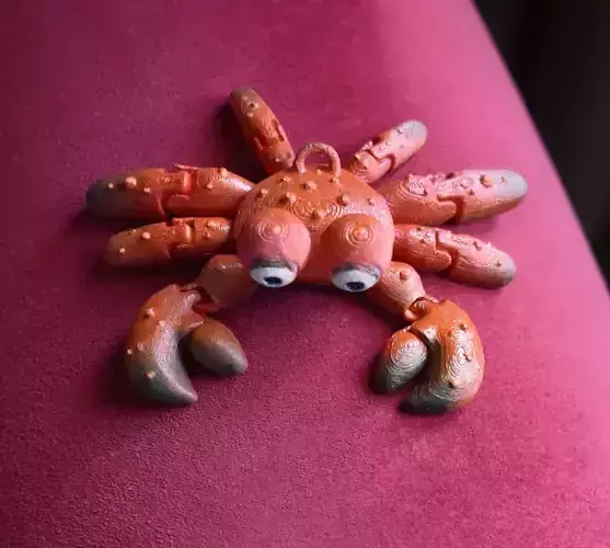 Articulated Crab Keychain print in place Fidget Toy