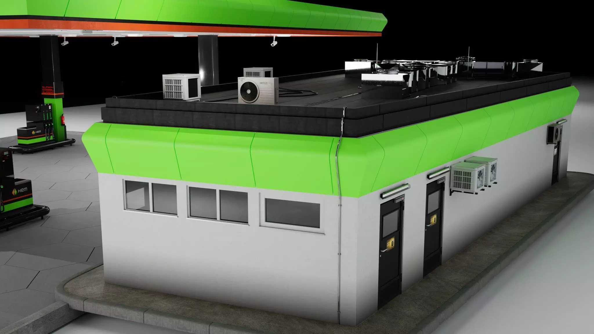 Gas Station 3D model_3