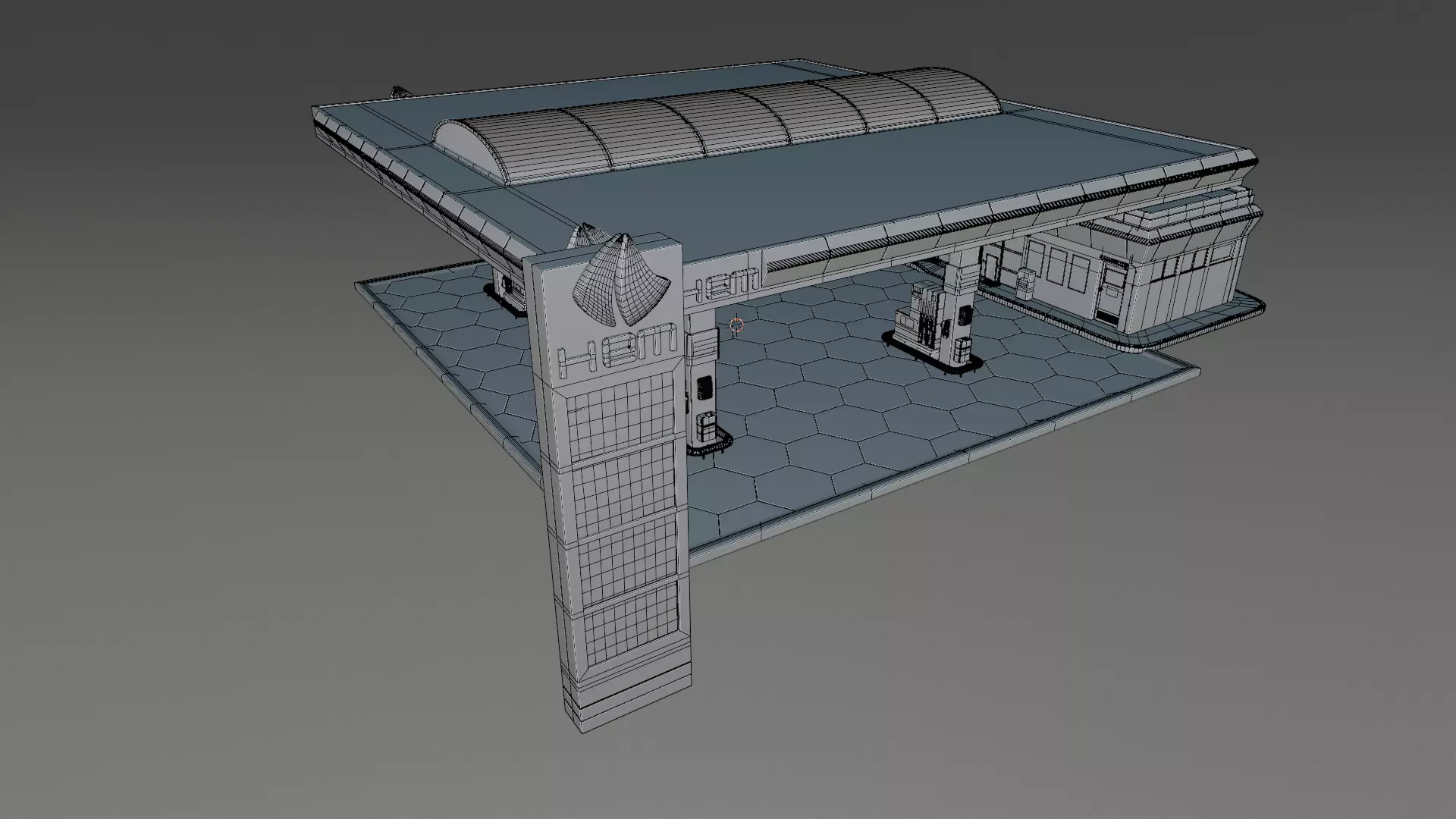 Gas Station 3D model_5