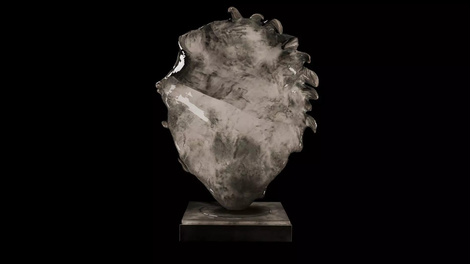 Realistic Lion Head Sculpture   3D Model 3D model_7